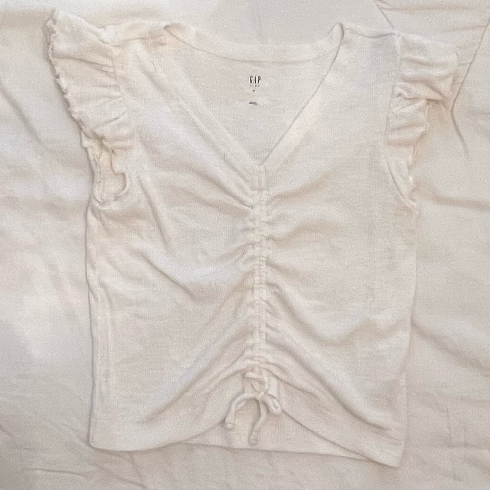 GAP Kids White Ruched Top